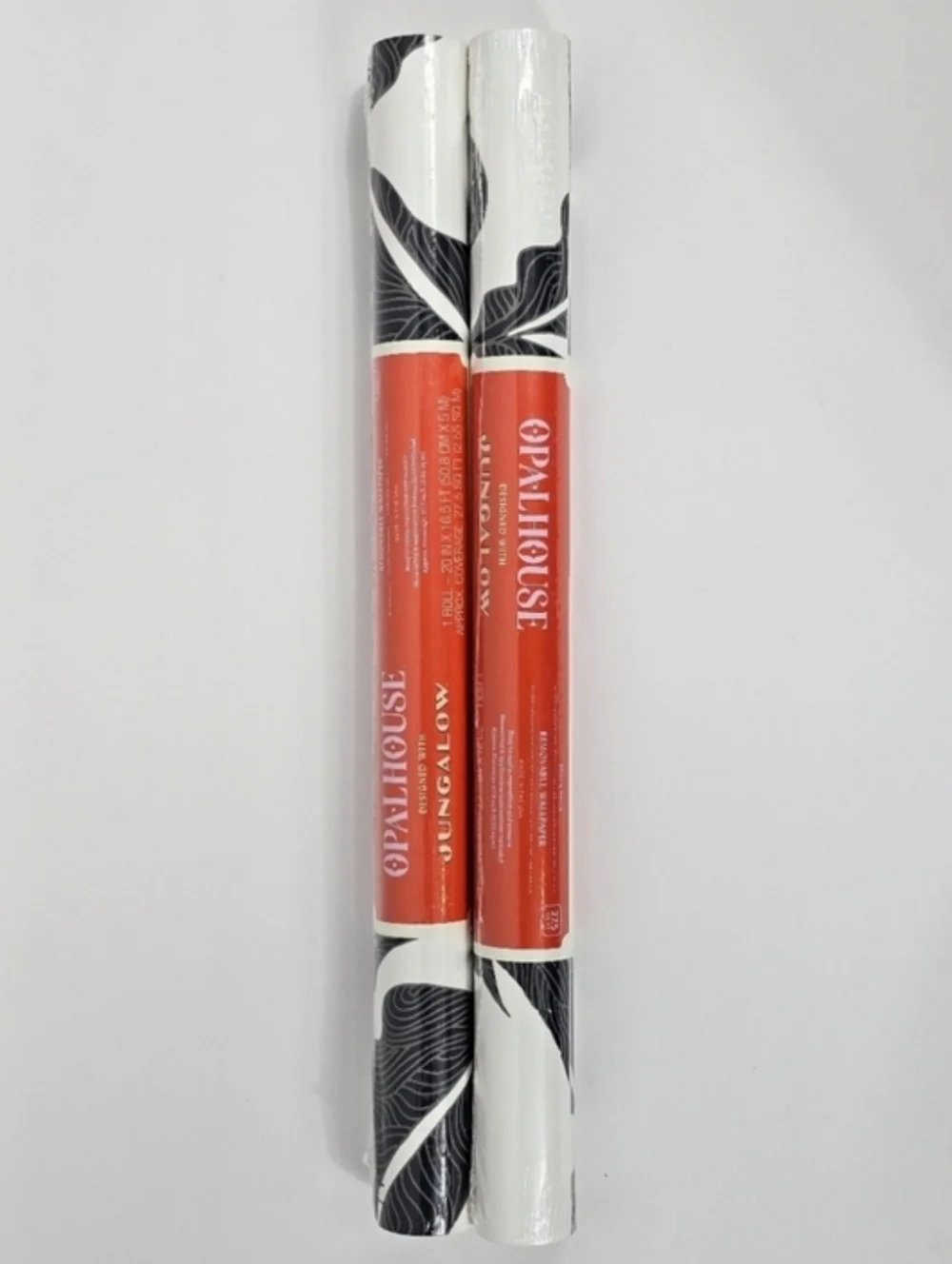 NWT 2 Opalhouse Jungalow Wallpaper Rolls Botanical Leaf Peel & Stick Black White